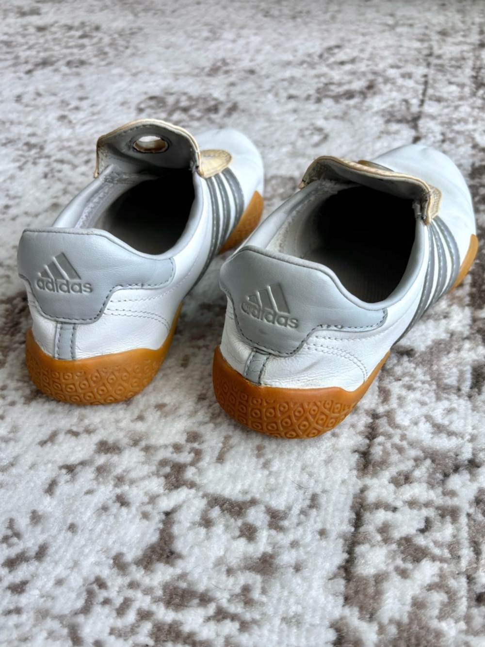 Vintage Y2K Adidas Archive MEI 2000s Taekwondo White and Silver Stripes Sneakers - Picture 5 of 10